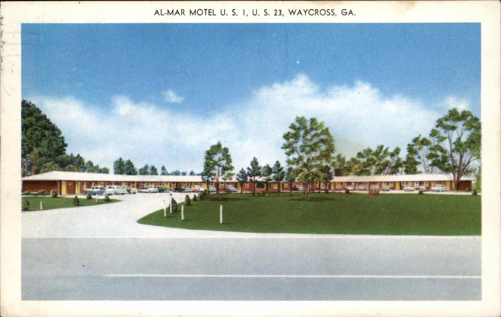 Waycross Georgia GA Al-Mar Motel c1950s-60s Postcard Waycross Georgia GA Al-Mar Motel c1950s-60s Postcard
