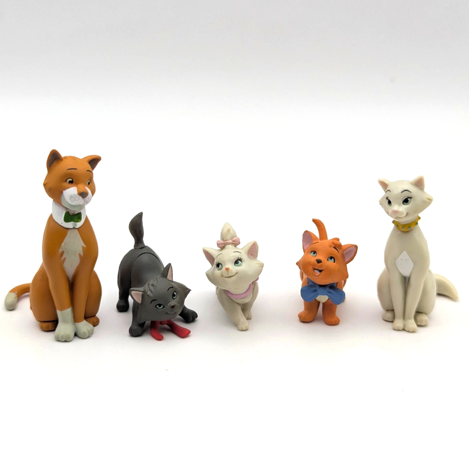 Disney The Aristocats Vintage Mini Figure Set of 5 Tomy Choco Party Used 2004