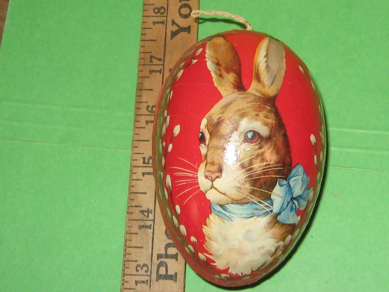 Antique German Paper Mache RABBIT Easter Egg Candy Container 4.5 Antique German Paper Mache RABBIT Easter Egg Candy Container 4.5