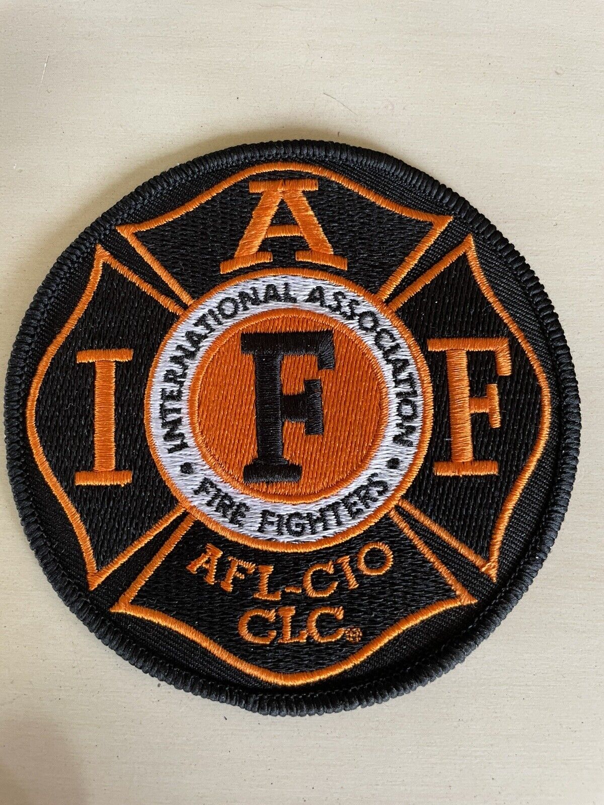 IAFF patch AFL CIO Orange And Black