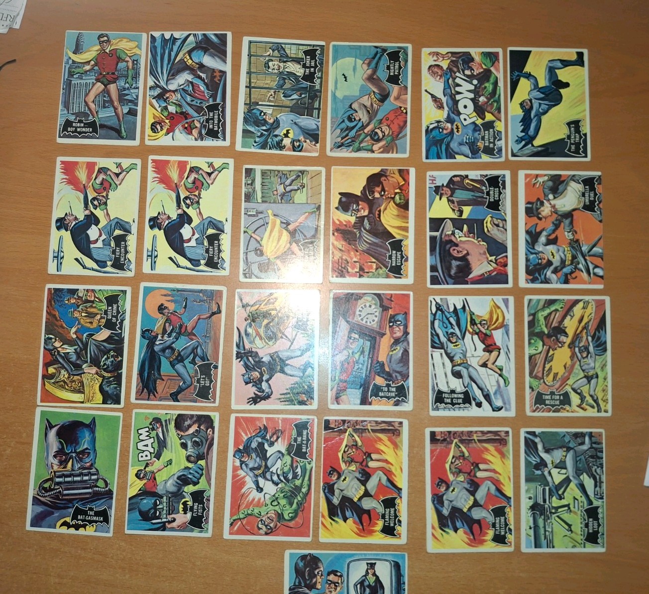 1966 Topps Batman Black Bat – 25 Vintage Trading Cards – Orange Backs – Robin #2