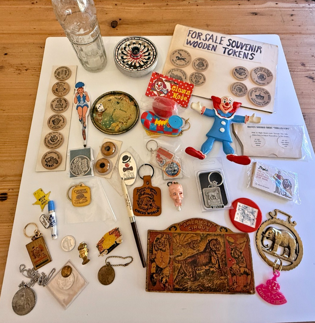 Vintage Circus Memorabilia Lot Al G. Barnes Bozo Circus World Tokens Clowns