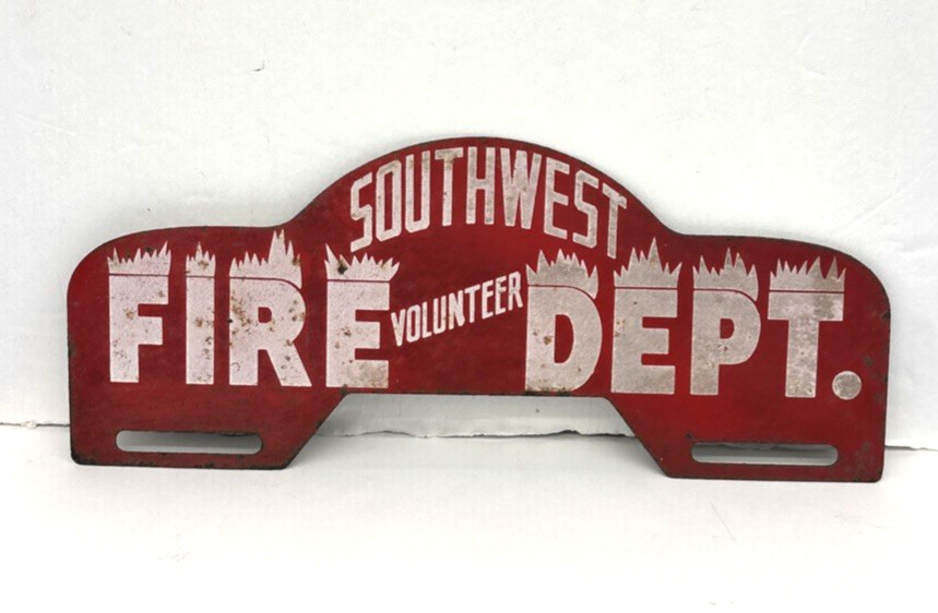 VTG Fire Department License Plate Topper SOUTHWEST NC Volunteer VTG Fire Department License Plate Topper SOUTHWEST NC Volunteer