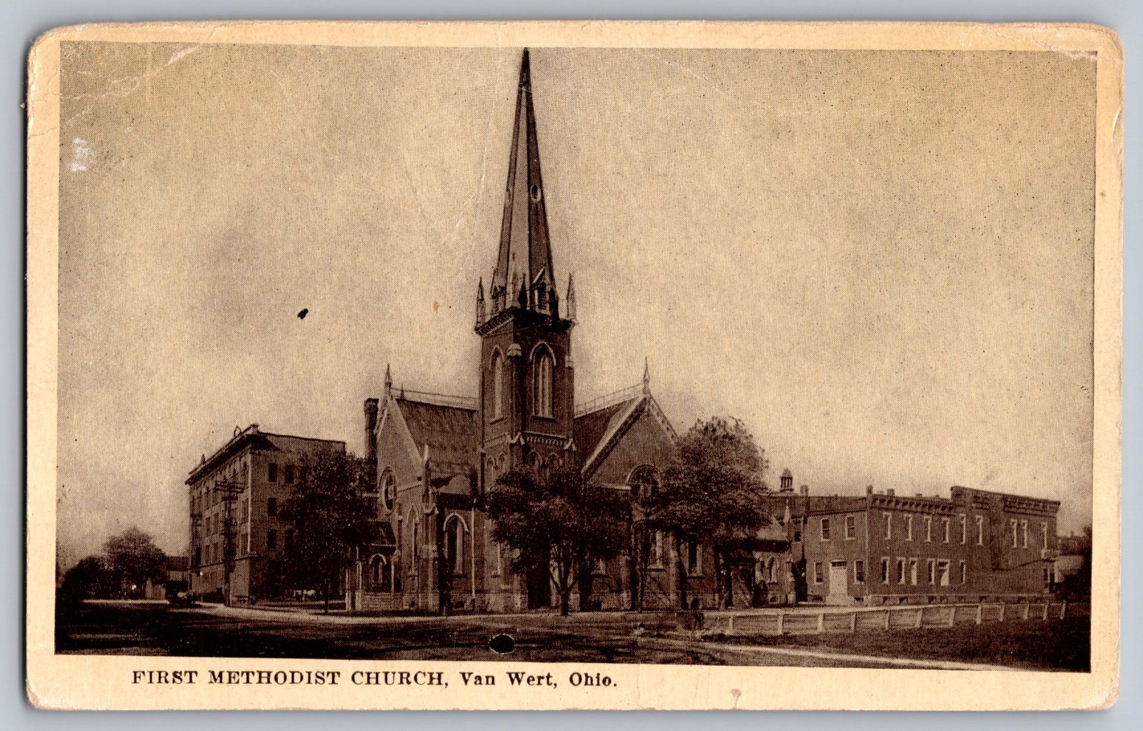 First Methodist Church Van Wert Ohio Postcard