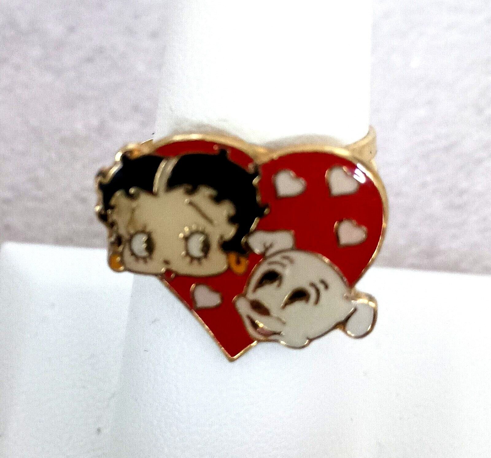 Rare Vintage Betty Boop & Pudgy Comic Collectible Ring 1990s New NOS