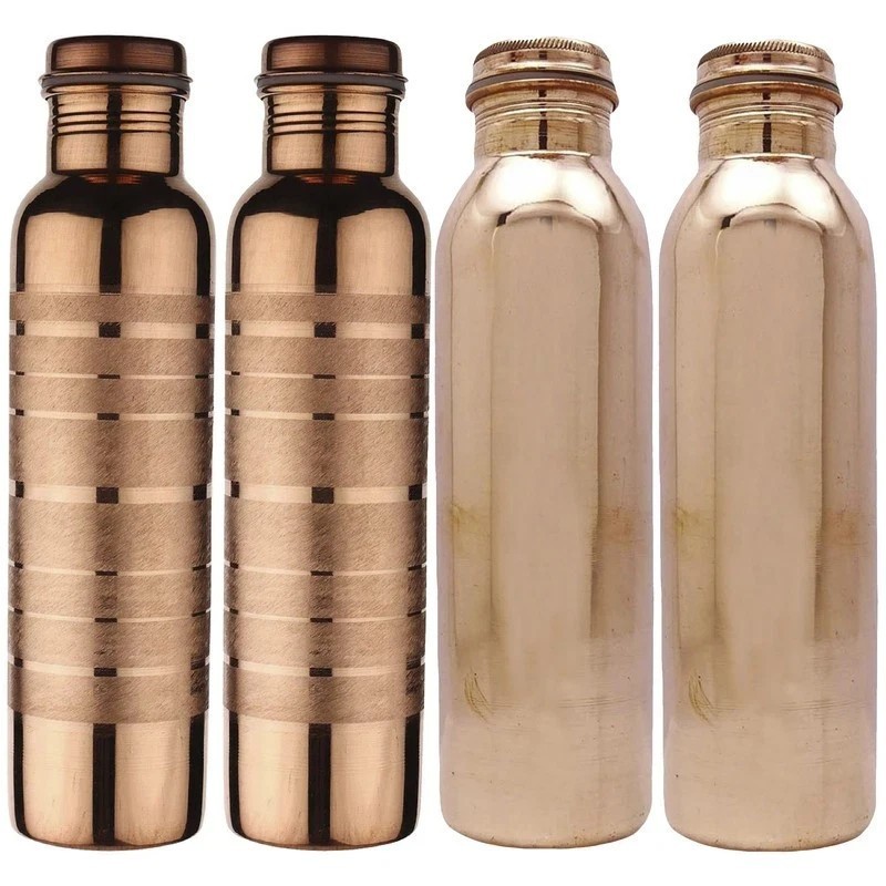 100% Pure Handmade Copper Water Bottle Leak Proof Yoga Ayurveda Benefits 1000 ML