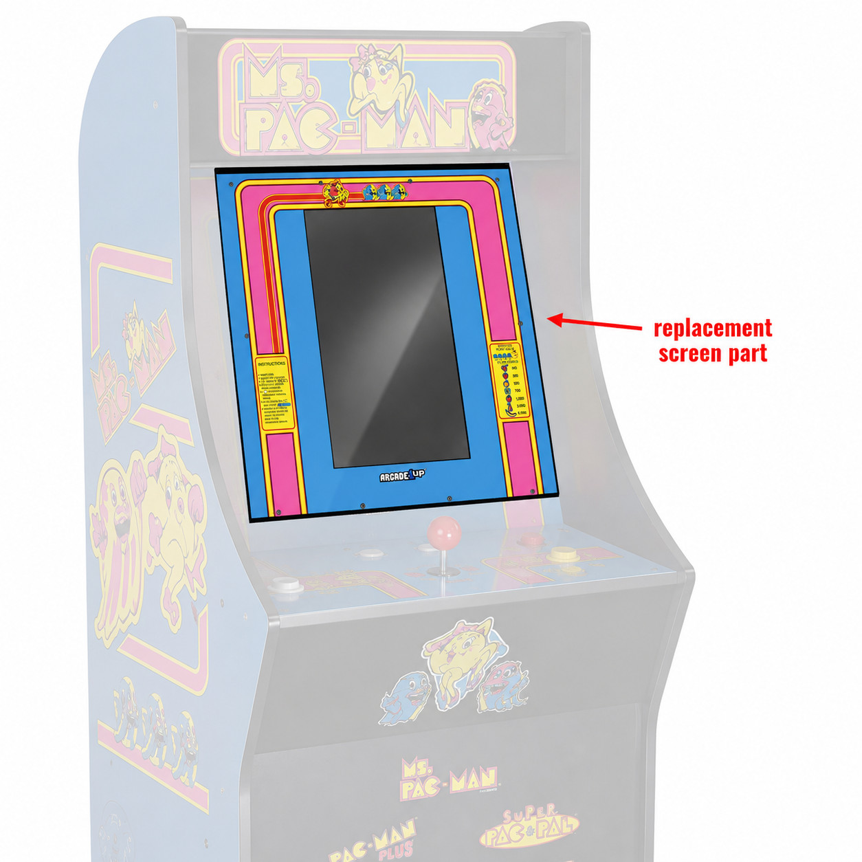Arcade1Up Ms. Pac-Man Classic SE (Part A) OEM Replacement LCD Screen Only