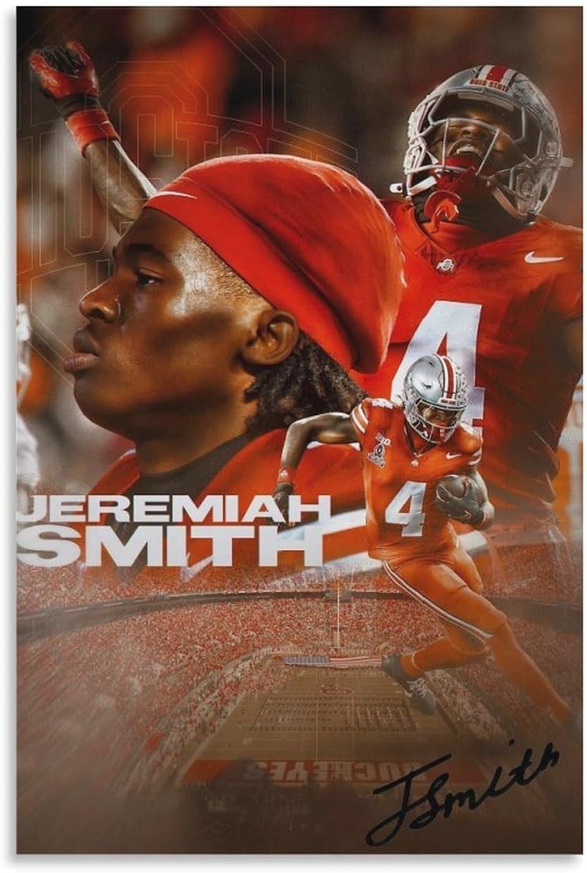 Jeremiah Smith Football Poster – Sport Aesthetic Wall Art Print Decor  24x36