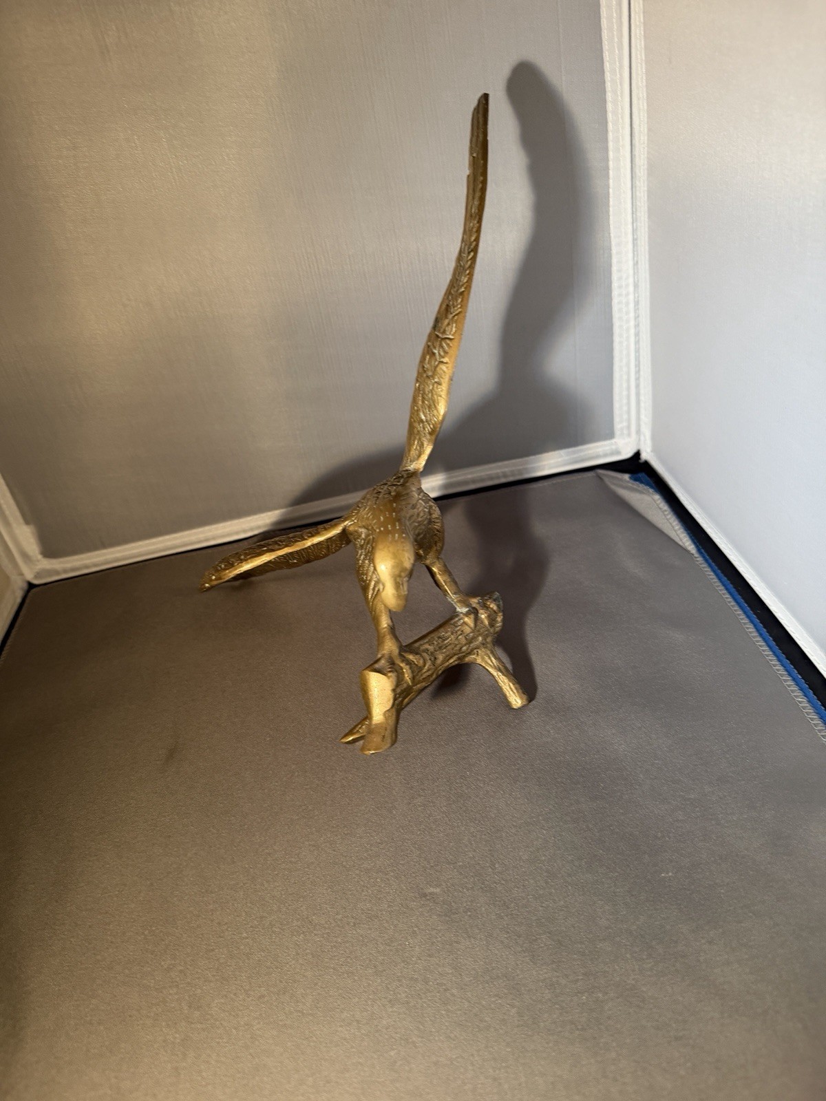 Vintage Brass Eagle on Branch Statue Vintage Brass Eagle on Branch Statue