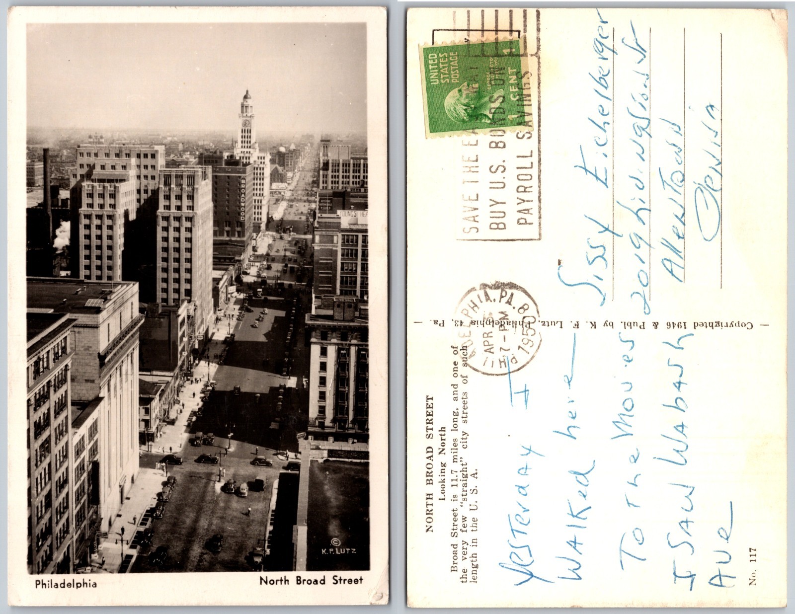 RPPC City Skyline Skyscrapers Street Tower Cars Photo Postcard