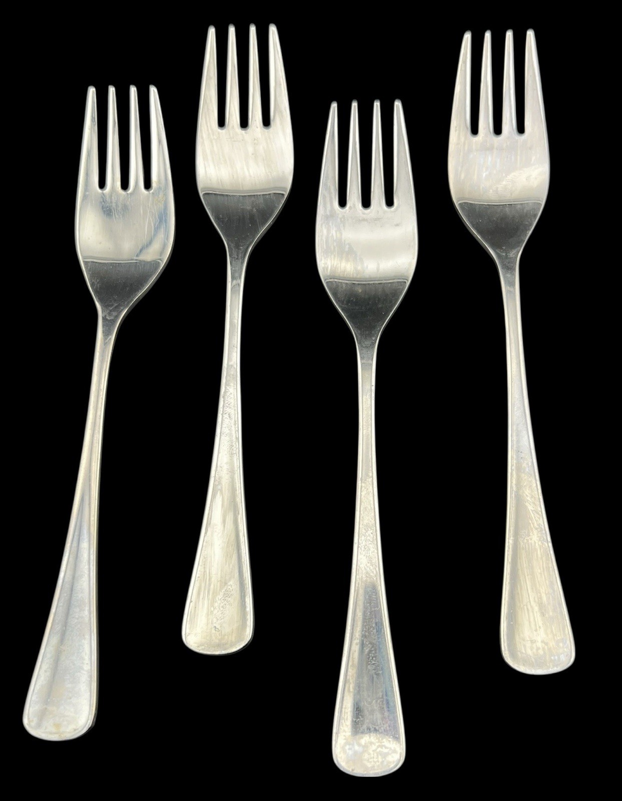 4 Towle Supreme Cutlery Satin Salad Forks MCM Modernist Silverware 6.25” Japan