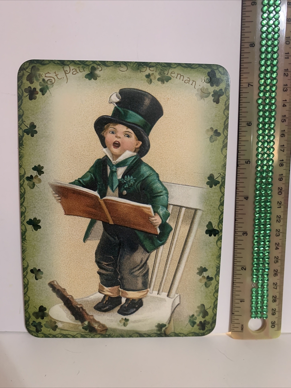 St. Patrick’s Day Decor VINTAGE STYLE Die Cut Cardboard 5 X 7”