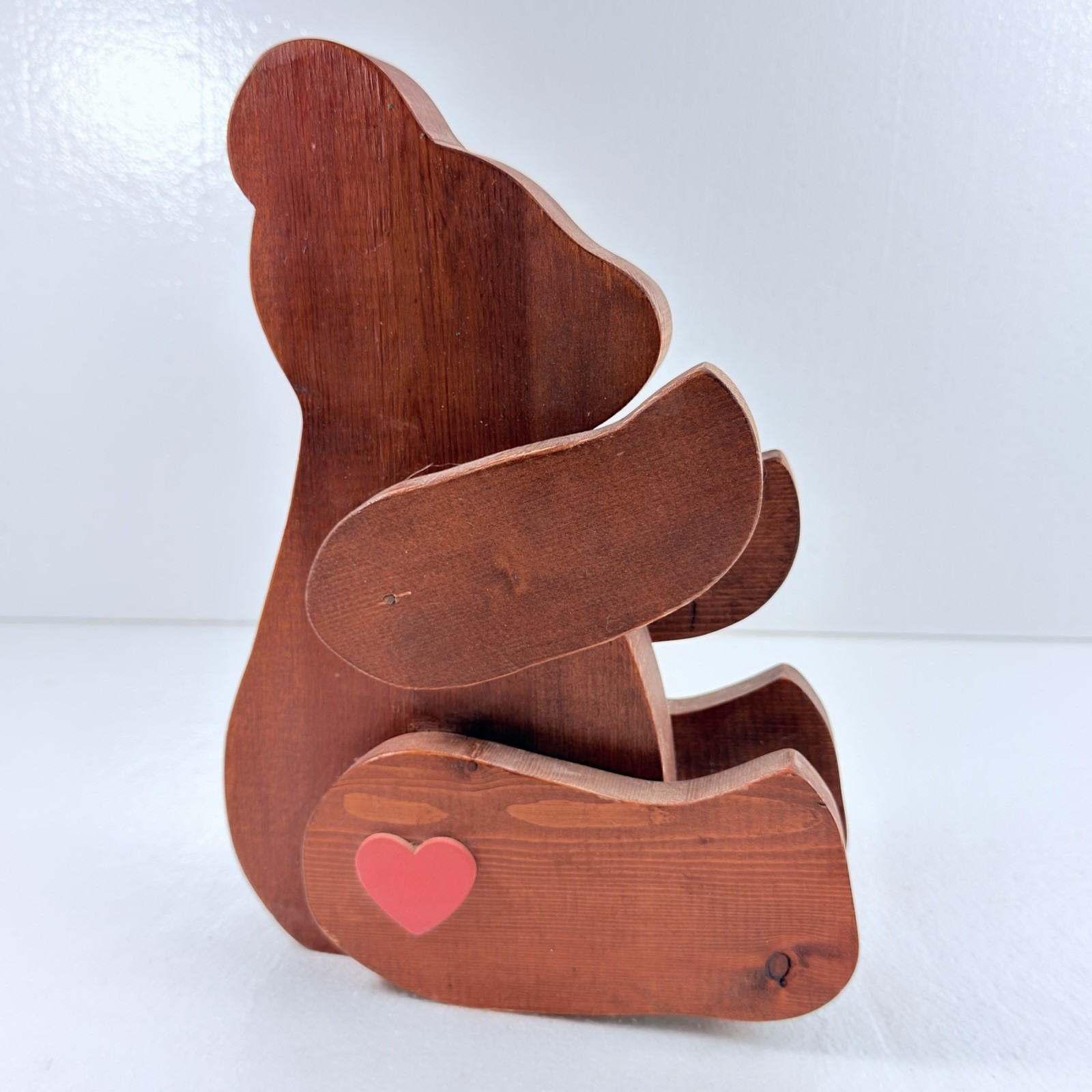 Vintage Handcrafted Wooden Teddy Bear Folk Art Figurine Primitive Country Decor Vintage Handcrafted Wooden Teddy Bear Folk Art Figurine Primitive Country Decor