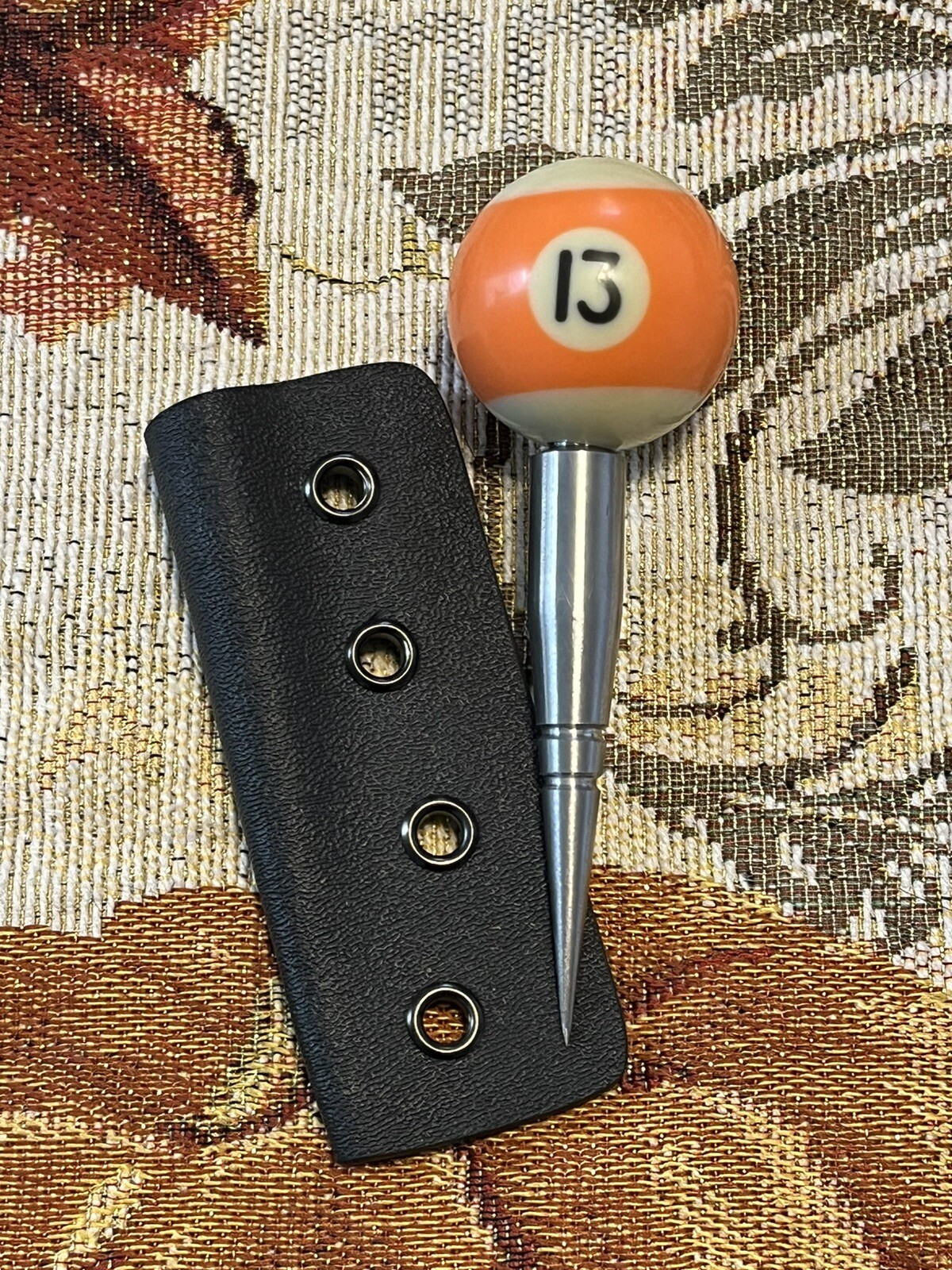 Mini Billiard Ball Spike With Kydex Sheath, Steel Spike, EDC Tool Mini Billiard Ball Spike With Kydex Sheath, Steel Spike, EDC Tool