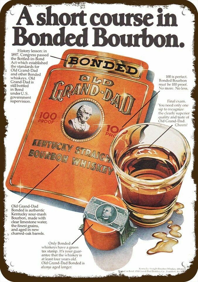 1979 OLD GRAND DAD KENTUCKY BOURBON Vintage-Look *DECORATIVE REPLICA METAL SIGN* 1979 OLD GRAND DAD KENTUCKY BOURBON Vintage-Look *DECORATIVE REPLICA METAL SIGN*
