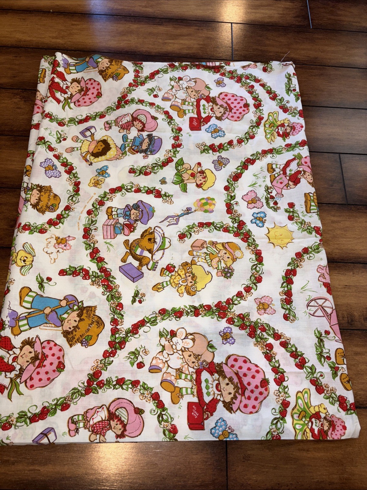 Vintage 80s Strawberry Shortcake Twin Flat Size Sheet by American Greeting