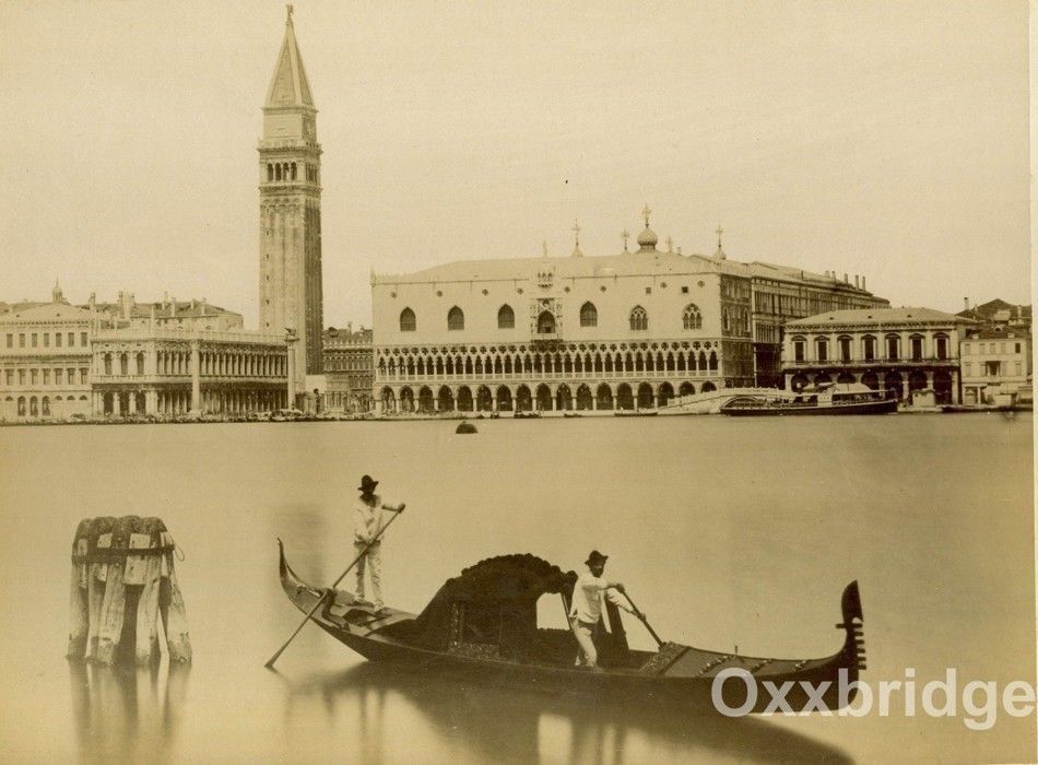 Romantic Venice Italy 1880 Photo Grand Canal Gondola Boat Palace Italian Romantic Venice Italy 1880 Photo Grand Canal Gondola Boat Palace Italian