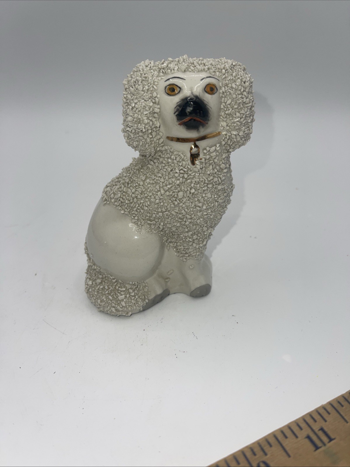 Antique Staffordshire England Confetti Dog Poodle Figurine 4.5” Antique Staffordshire England Confetti Dog Poodle Figurine 4.5”