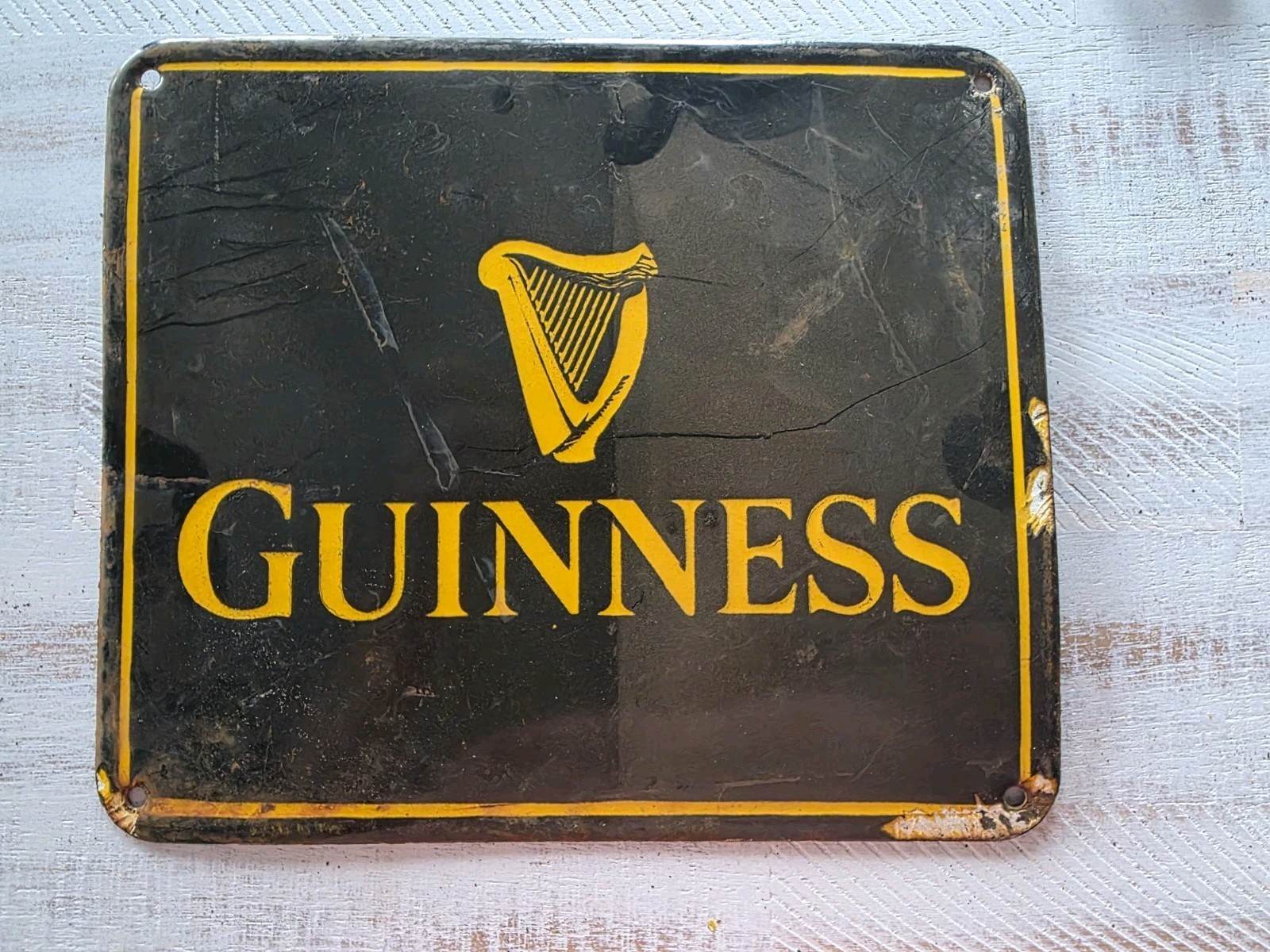 VINTAGE GUINESS PORCELAIN SIGN 11” X 9.5”