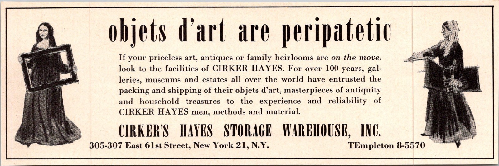 Cirker\'s Hayes Storage Warehouse Inc. New York NY 1967 Ad 4AK8-4