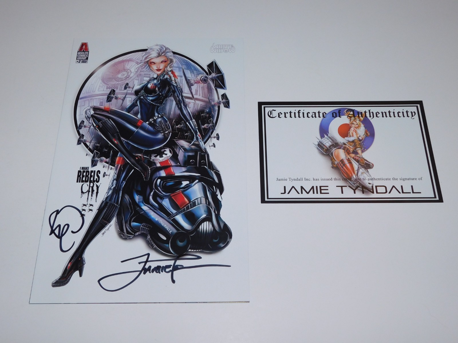 WHITE WIDOW #2 - STAR WARS EMPIRE JAMIE TYNDALL & BENNY POWELL SIGNED + COA NM