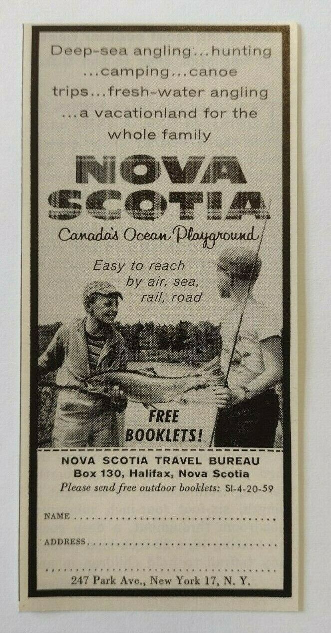 1959 Nova Scotia Travel Bureau Advertisement 1959 Nova Scotia Travel Bureau Advertisement