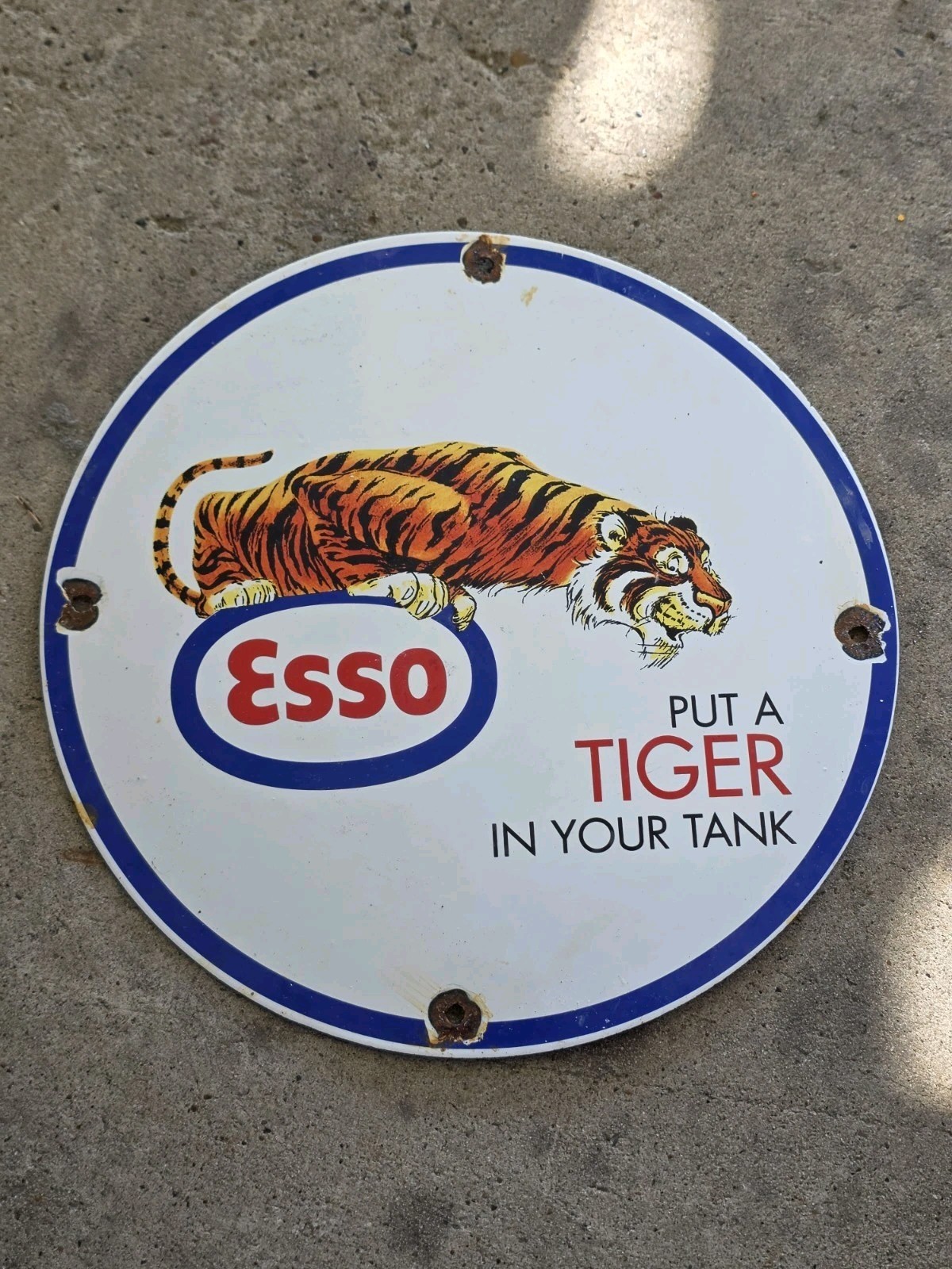 Vintage Esso Gasoline Porcelain - Tiger Gas Service Station Auto Tank 12 Vintage Esso Gasoline Porcelain - Tiger Gas Service Station Auto Tank 12