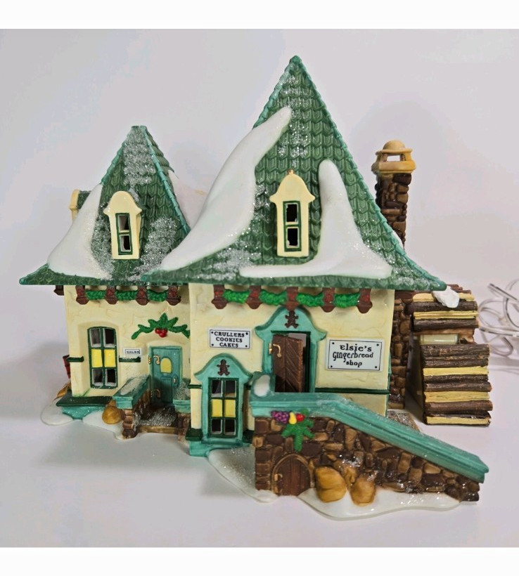 Department 56 North Pole Series Elsie\'s Gingerbread Shop Lighted Scented 1998 Department 56 North Pole Series Elsie\'s Gingerbread Shop Lighted Scented 1998