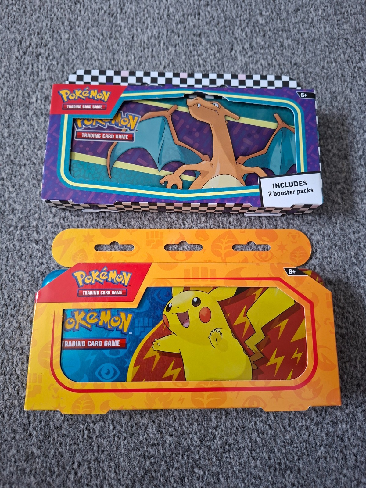 2x NEW Sealed Pokemon Back to School Tins Charizard & Pikachu CHEAP