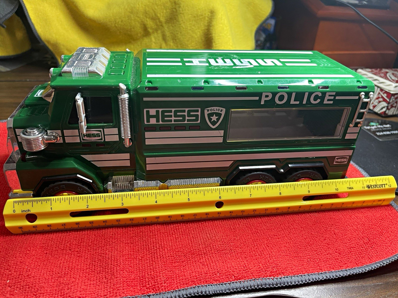 Hess 2023 Police Toy Truck Vehicle Green/White/Silver Gas & Oil Theme