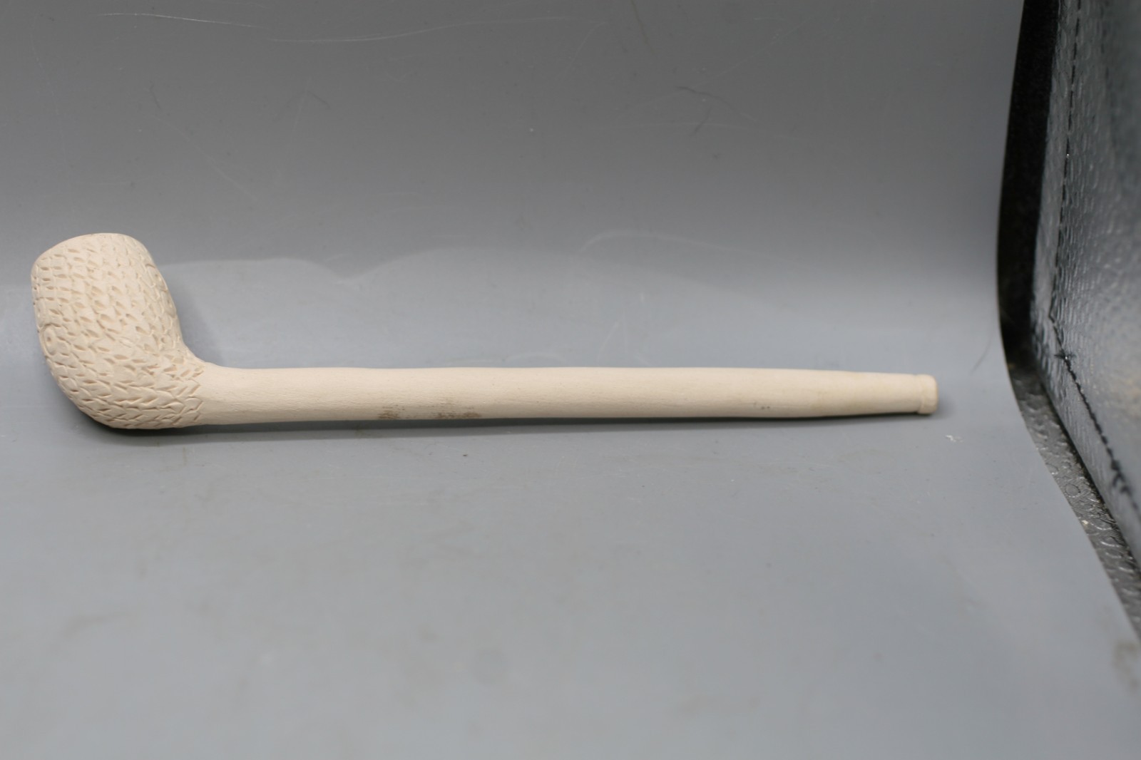Antique White Clay Tavern Tobacco Pipe Unglazed Whopping 6.25\