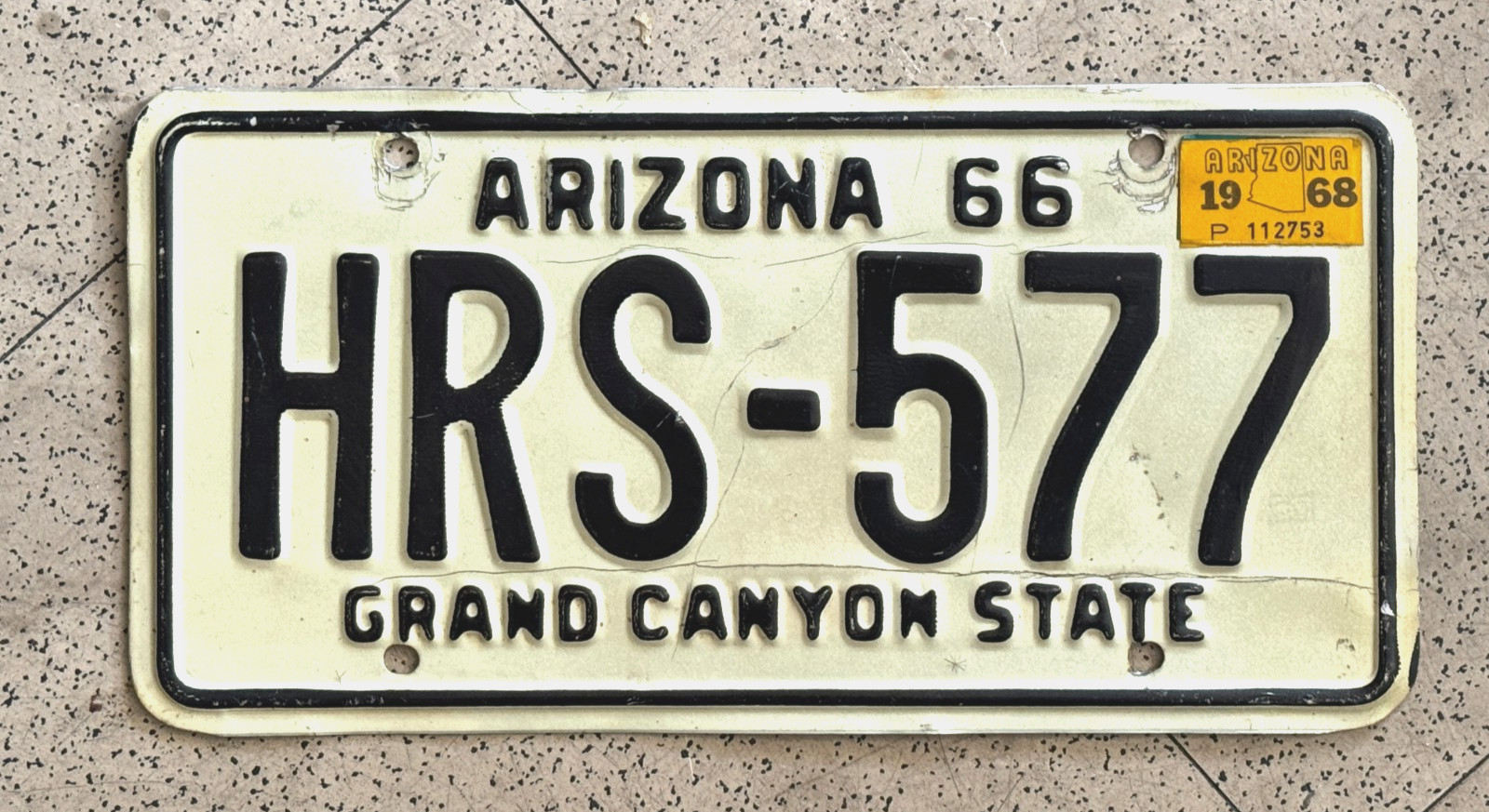 1968/1966 ARIZONA license plate — MARICOPA CO — ORIGINAL vintage antique car tag