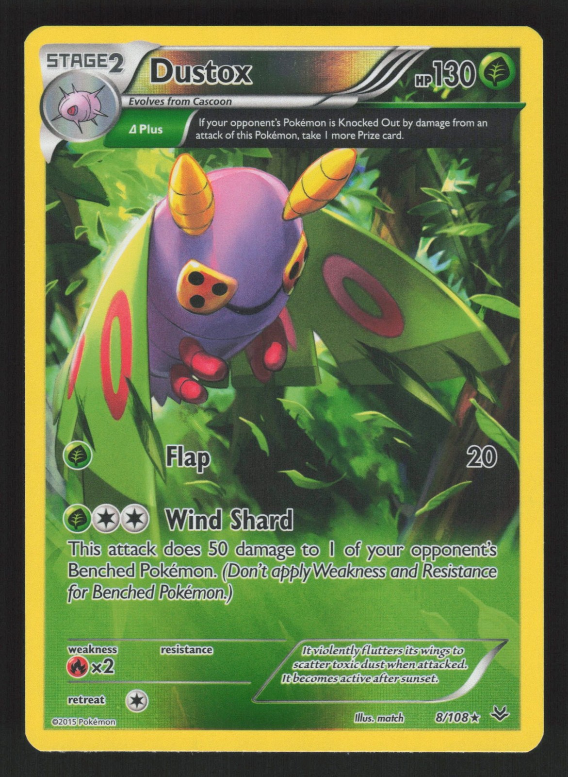English NM Dustox (8 Delta) 8/108 ROS Reverse Holofoil Pokemon XY - Roaring S... English NM Dustox (8 Delta) 8/108 ROS Reverse Holofoil Pokemon XY - Roaring S...