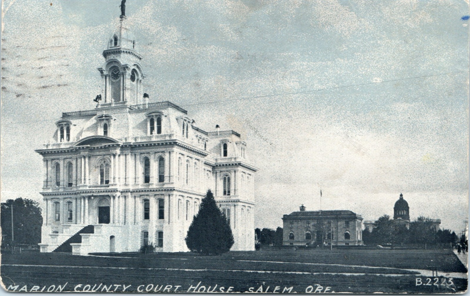 SALEM OREGON 1908 ANTIQUE POSTCARD MARION COUNTY COURT HOUSE EXTERIOR VIEW  B3