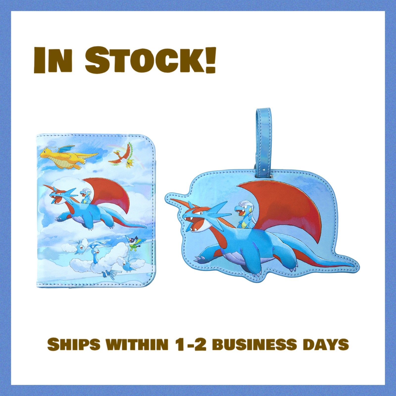 Pokemon Center Soaring Dreams Flygon Trapinch Dragonite Passport Case & Tag New Pokemon Center Soaring Dreams Flygon Trapinch Dragonite Passport Case & Tag New