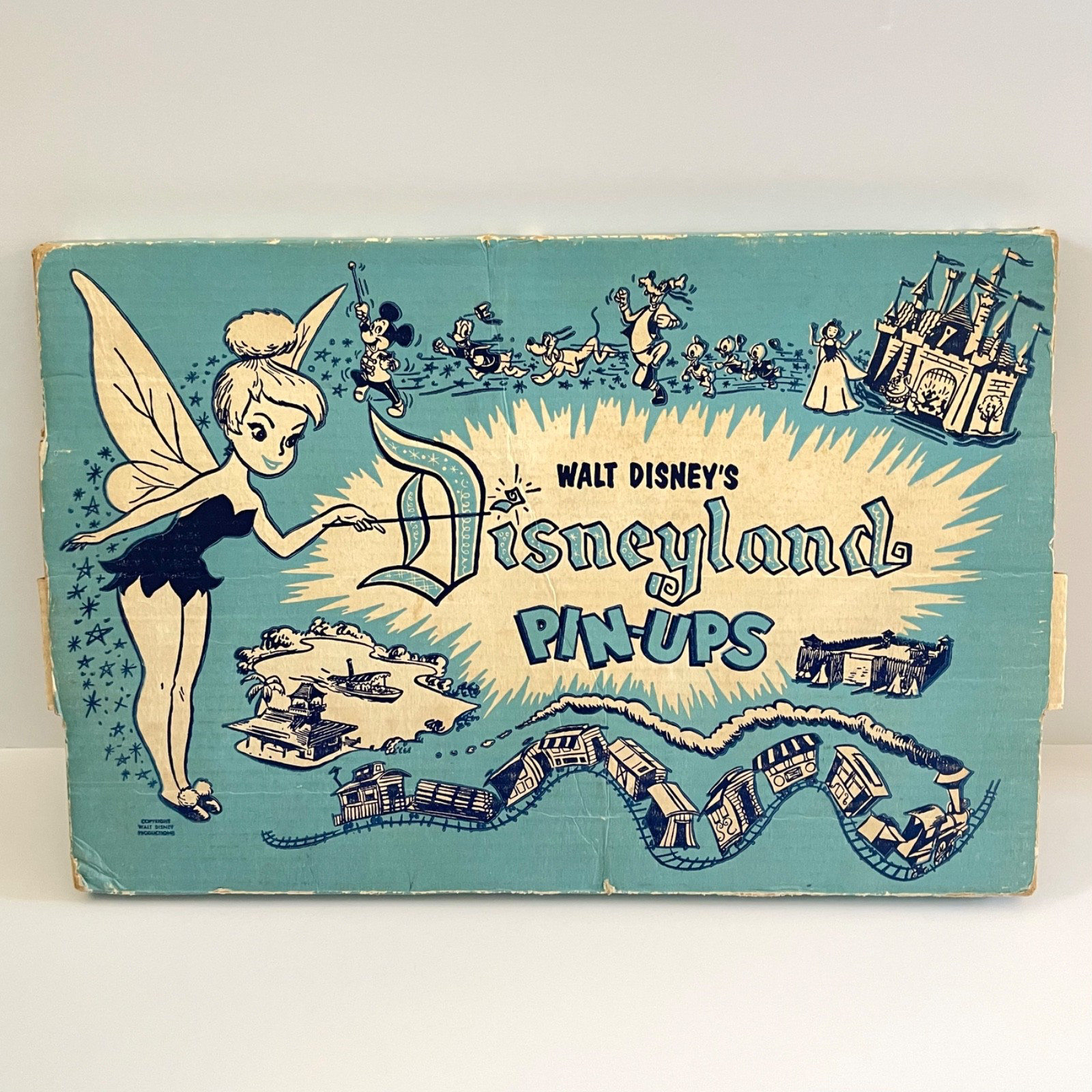 VINTAGE DISNEYLAND 1950\'s Pin-Ups Casey Jr Train Wooden Wall Decoration Box