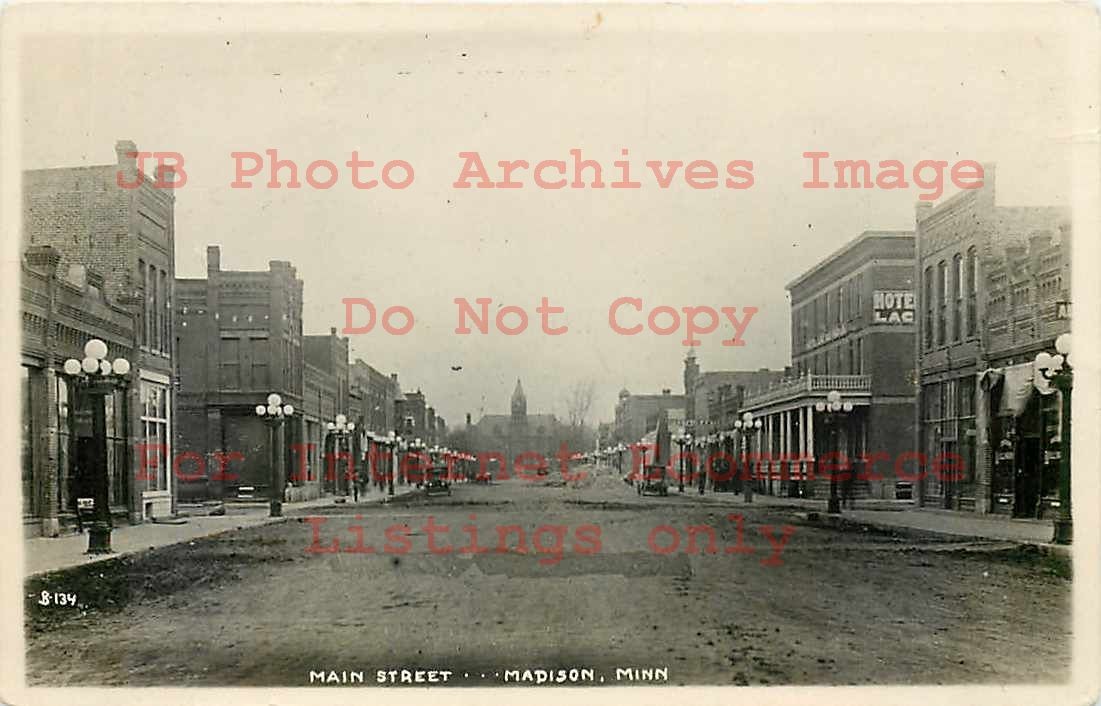 MN, Madison, Minnesota, RPPC, Main Street, Business Section, Photo No B-134 MN, Madison, Minnesota, RPPC, Main Street, Business Section, Photo No B-134