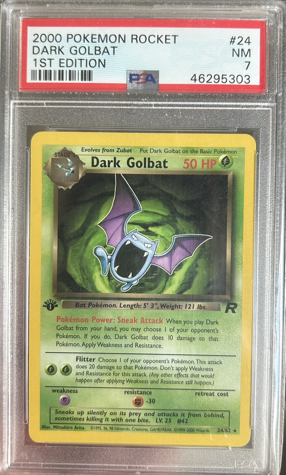 2000 Pokemon Rocket 1st Edition Dark Golbat #24 Low Pop 24/82 Rare PSA 7 🔥