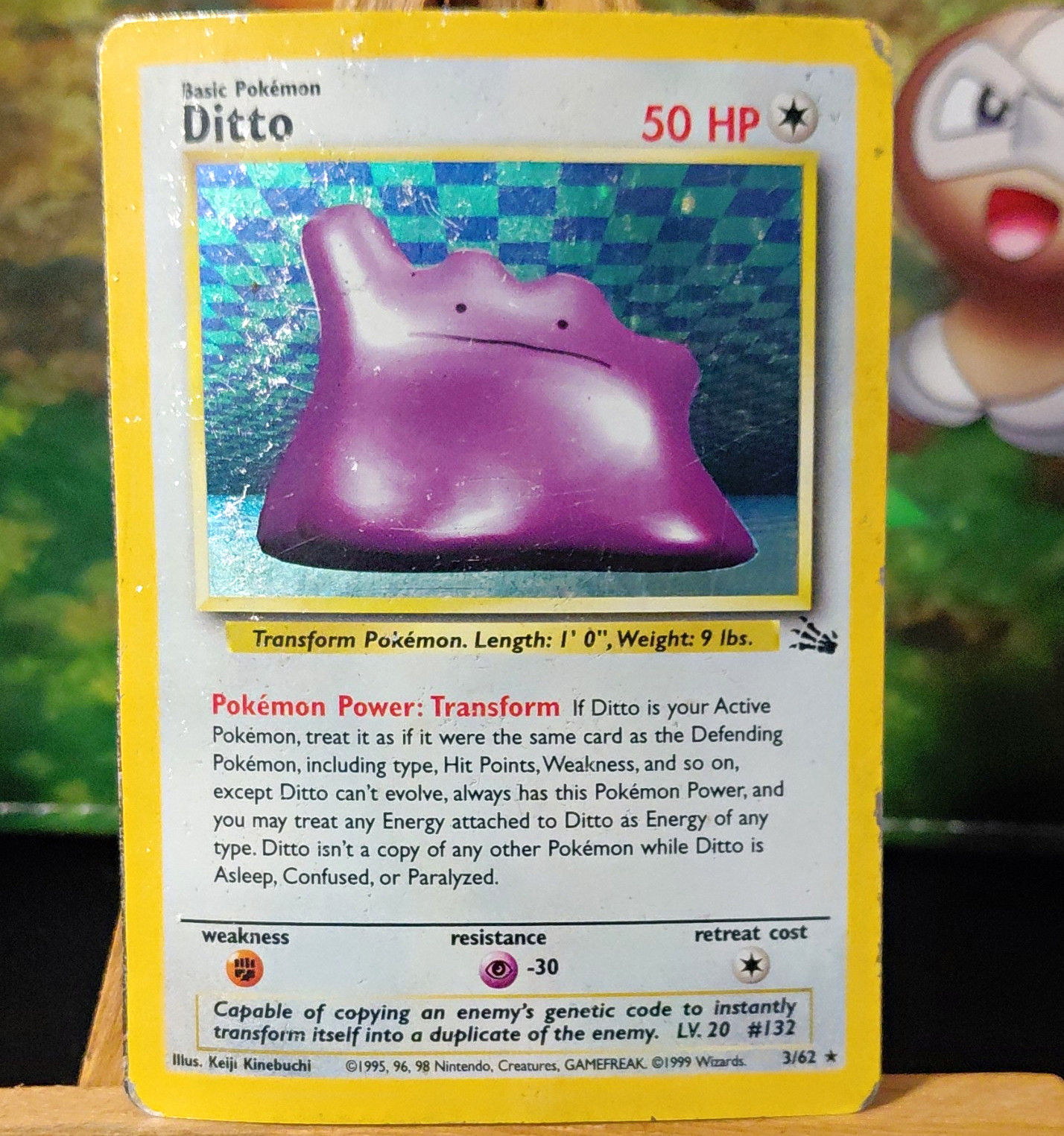  Ditto 3/62 Fossil Holo Rare 50 HP English 1999 Vintage Pokemon TCG