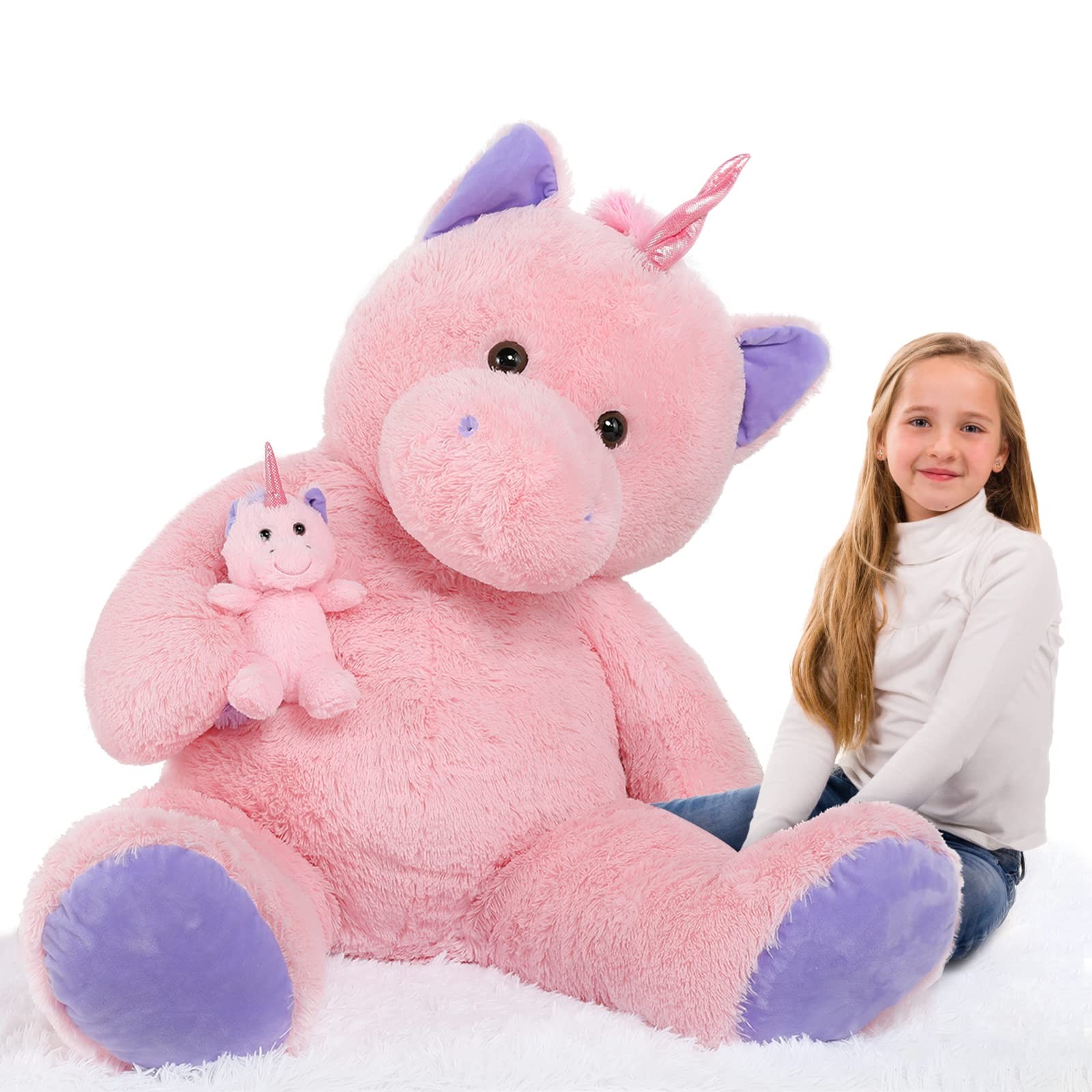 Morismos Giant Stuffed Unicorn 4 Foot 51 Giant Unicorn Stuffed Animal Baby Pony