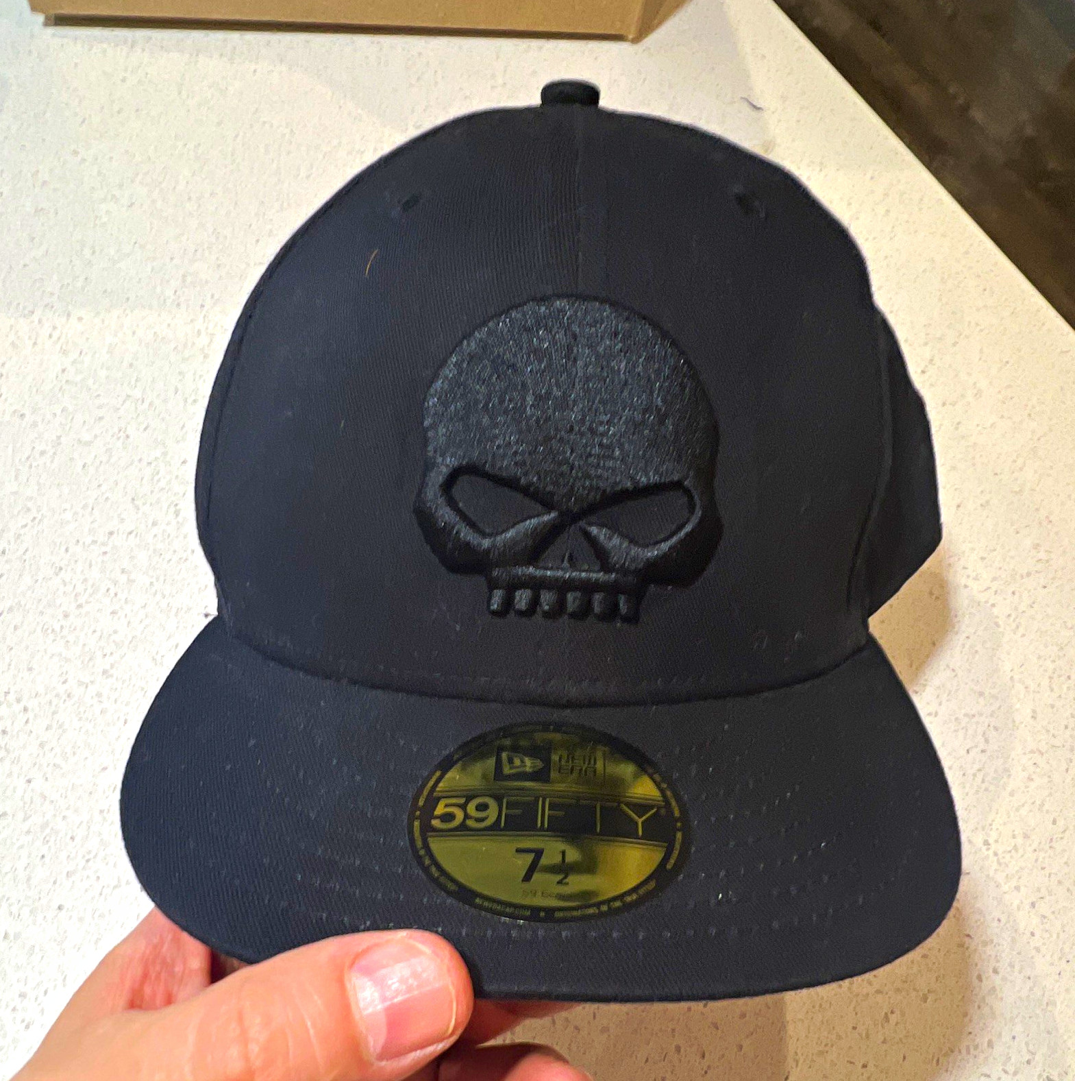 Harley-Davidson New Era 59FIFTY Fitted Hat Black Skull Logo Size 7 1/2 Harley-Davidson New Era 59FIFTY Fitted Hat Black Skull Logo Size 7 1/2