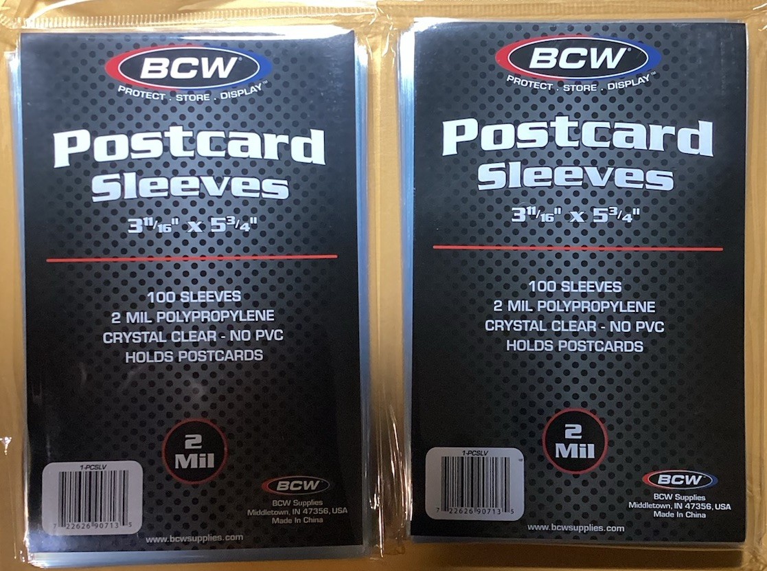 2 Packs of 100 BCW Standard Size Postcard Sleeves