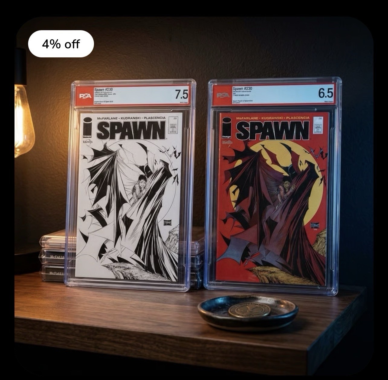 2017 Spawn #230 Sketch Variant PSA 7.5 and Spawn #230 Red Cover PSA 6.5. 2017 Spawn #230 Sketch Variant PSA 7.5 and Spawn #230 Red Cover PSA 6.5.