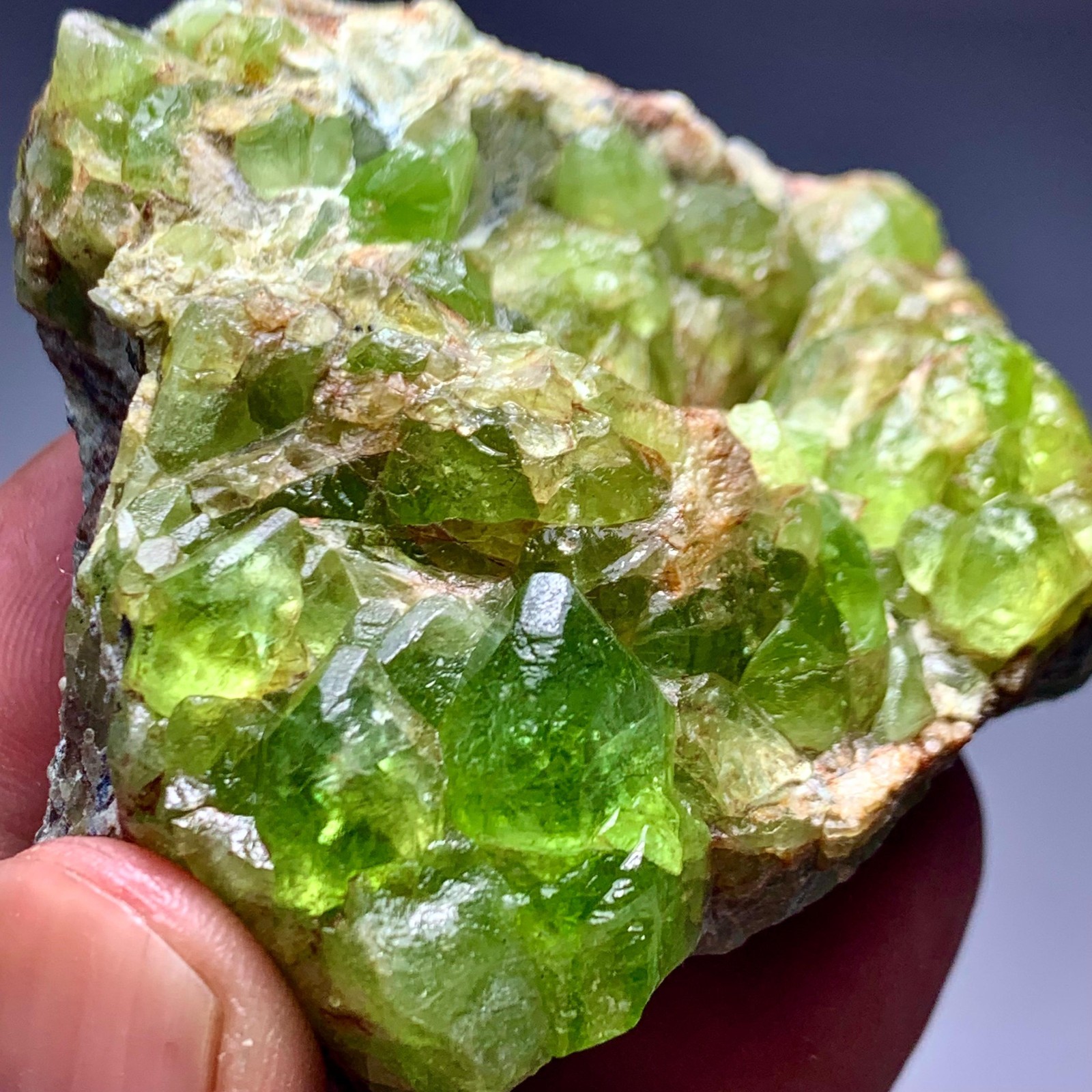 207 g Terminated Natural Peridot Crystals Bunch SpecimenFrom Pakistan