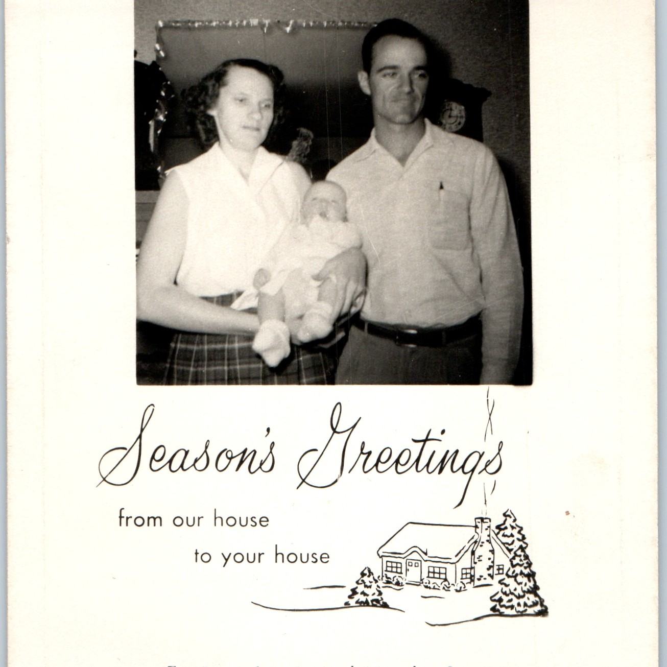 Vtg 1950s Photo Christmas Card Mace Family Evelyn Lewis Marsha Sue Mid Century Vtg 1950s Photo Christmas Card Mace Family Evelyn Lewis Marsha Sue Mid Century