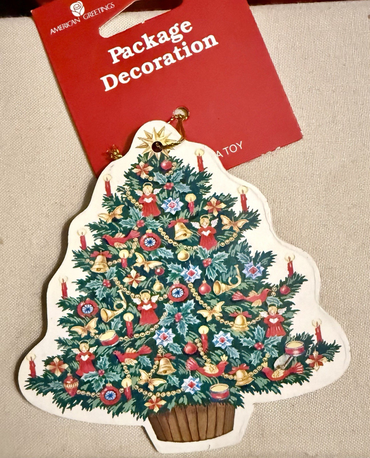 Vintage American Greetings Christmas Tree Package Decoration Gift Tag Ornament