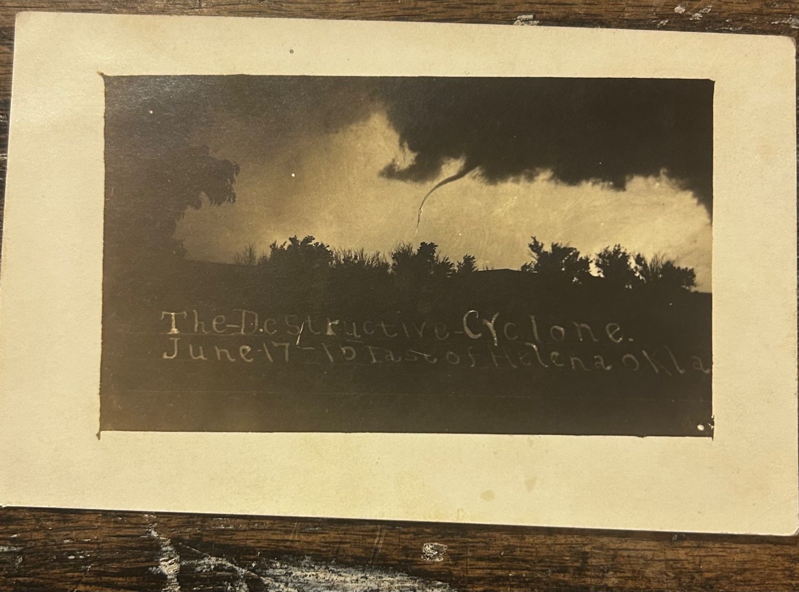 Ultra Rare Original RPPC Cyclone Tornado Twister Helena Oklahoma June 17 1915