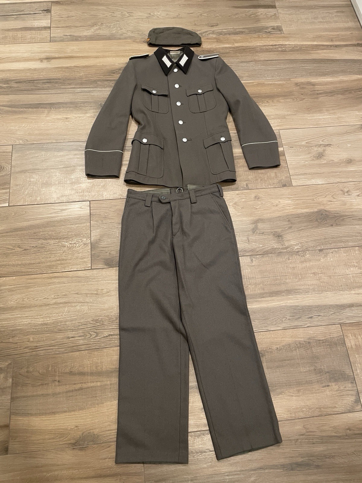 East German DDR GDR NVA Dark Collar Uniform Pants Hat