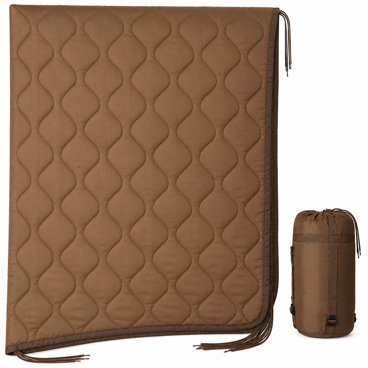 USGI Military Style All Weather Poncho Liner / Woobie Blanket in Coyote Brown USGI Military Style All Weather Poncho Liner / Woobie Blanket in Coyote Brown