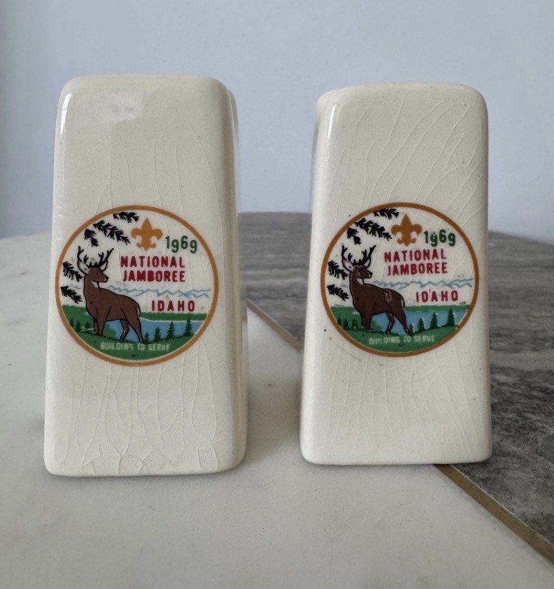Vintage 1969 Boy Scouts National Jamboree Idaho Salt and Pepper Shakers